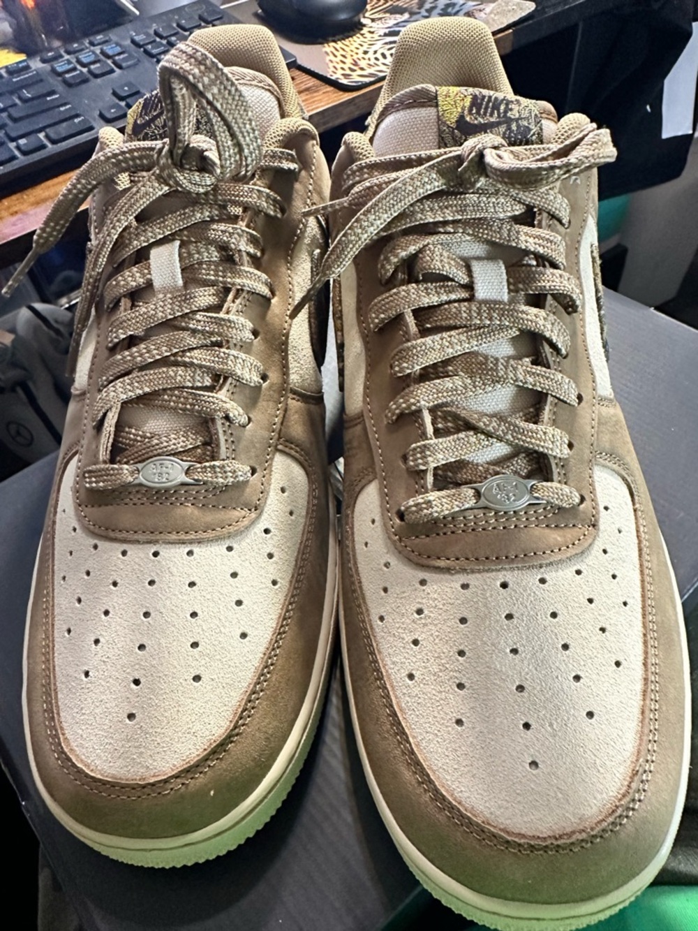 Nike Air Force 1 Low '07 LV8 Realtree Green Cargo Khaki Camo Size 13 - Picture 8 of 14